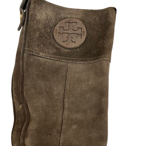 Tory Burch Women's Brown Suede Leather Heeled Boots Size 8.5M - Picture 2 of 11